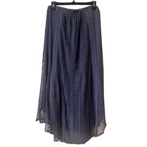 Hazel fairy core maxi skirt slate blue lace sz L